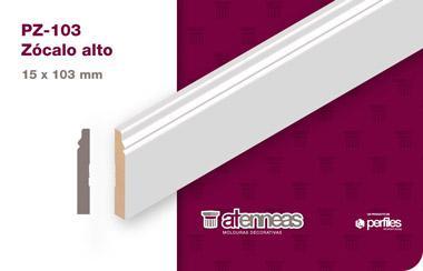 Zocalo PZ-103 MDF prepintado 2600 mm. pack 6 unidades.